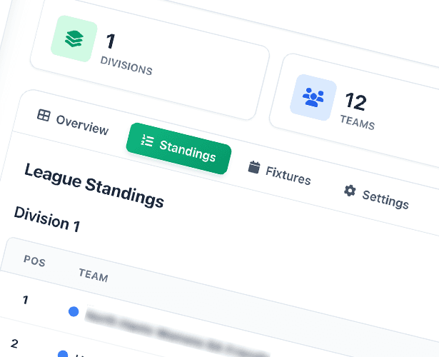 Bowlshub league standings and competition navigation
